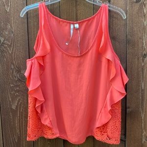 LC Lauren Conrad bright salmon top